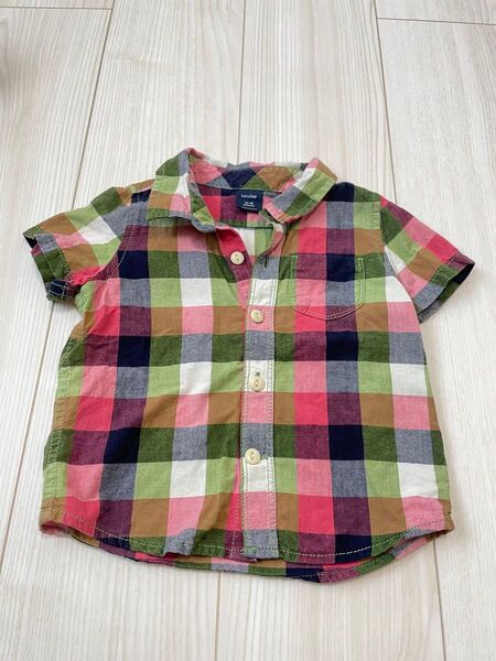 babyGap ギャップ チェック柄半袖シャツ 80cm 12-18months