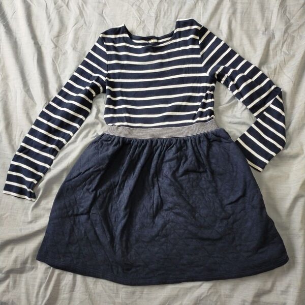 PETITBATEAU ネイビーボーダーワンピース 120cm 130cm