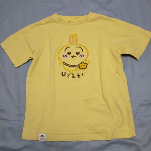 難有 GU ちいかわ うさぎ 刺繍Tシャツ 綿100% サックス 140㎝ 140cm キッズ 子供服