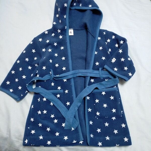 PETIT BATEAU プチバトー 星 ガウン バスローブ ベビー 95cm カーディガン ルームウェア 90cm