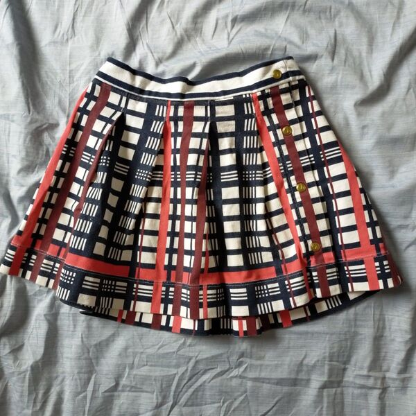 PETIT BATEAU プチバトー プリーツチェックスカート 110cm