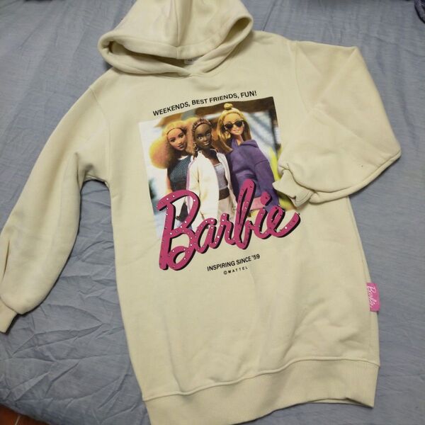 ZARA Barbie ザラ パーカー ブラッシュジャージーワンピース キッズ 130cm キッズ 子供服 バービー人形