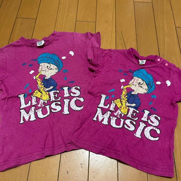 Tシャツ★2枚セット★姉妹おそろい★100.80