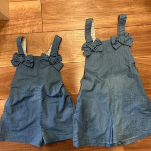 プティマイン サロペット オーバーオール90 110 おそろい 姉妹 リンクコーデ