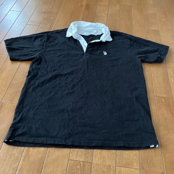 US POLO ASSN. ラガーシャツ ブラック メンズ ポロシャツ L