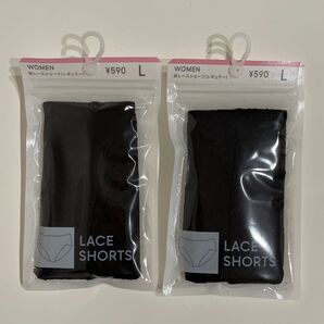 ★ GU ★ ジーユー ウーマン 総レース ショーツ ( レギュラー ) L / 黒 ×2点
