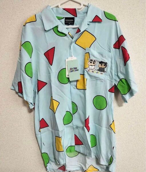 【未使用タグ付き】クレヨンしんちゃん 風間くん 半袖シャツ Мサイズ ブルー系
