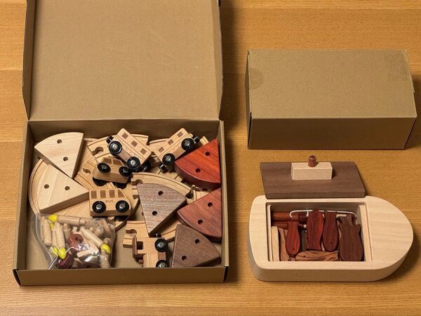 FlyCreat 木のおもちゃ 2点セット レールブロック&釣りゲーム