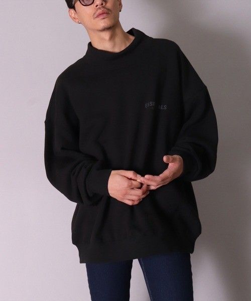ESSENTIALS FEAR OF GOD エッセンシャル モックネック スウェット XL ブラック FOG