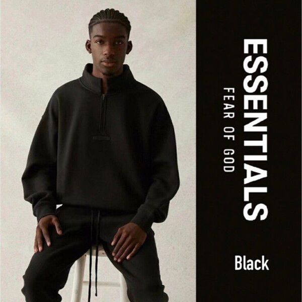 ESSENTIALS FEAR OF GOD ハーフジップ スウェット XL