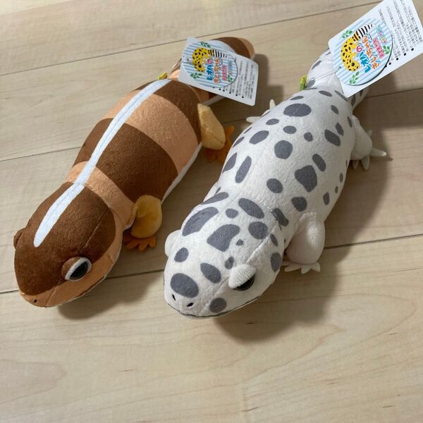2個セット 新品 タグ付き レオパのきいちゃん ぬいぐるみ 爬虫類 マスコット 約33cm