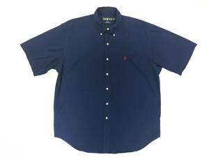 古着 19721 Lサイズ 半袖 シャツ 紺 NAVY polo ポロ ラルフローレン USA コットン ビンテージ オリジナル vintage 80 90 old オールド