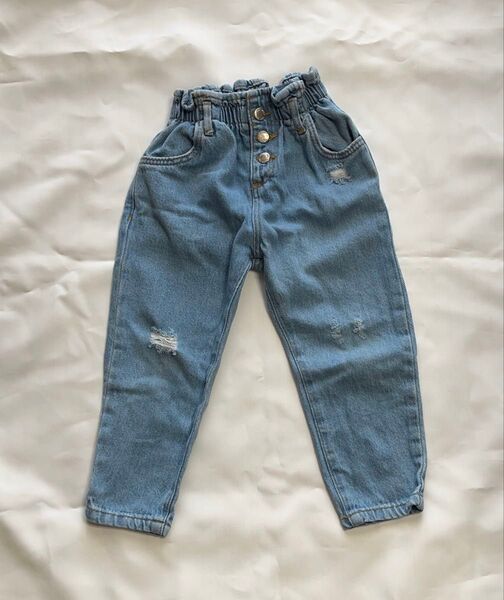 ZARA 子供用 デニムパンツ ダメージ加工 ブルー 2ー3years 98センチ