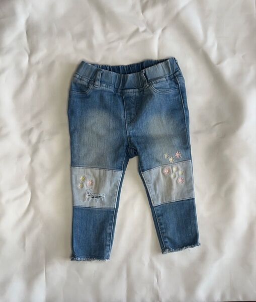 GAPキッズ デニムパンツ ダメージ加工 刺繍 18ー24month 90サイズ