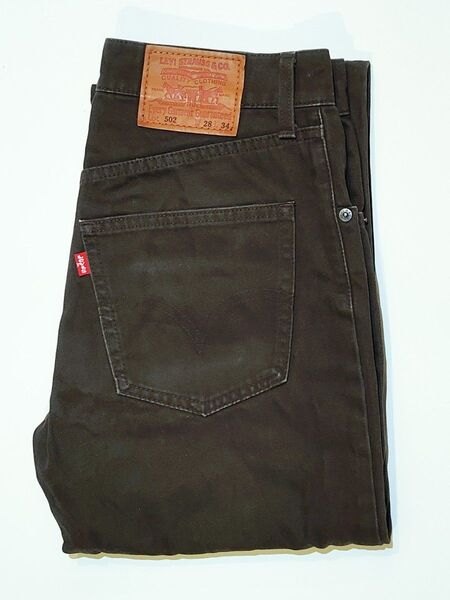 Levi's 502 レギュラーフィットストレートカラージーンズ W28 L34 カーキ色