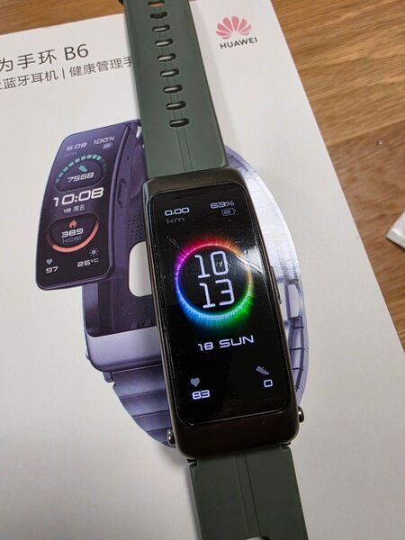 ☆HUAWEI スマートウォッチ talkbandB6 中古美品 動作確認済み 予備ベルト2本付き☆