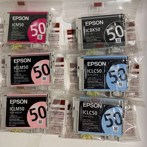 EPSON インクカートリッジ 6個セット ICM50 ICLM50 ICBK50 ICLC50