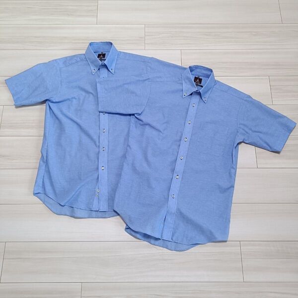 【2枚セット】マリ・クレール (marie claire) 混麻カッターシャツ(半袖)M 39