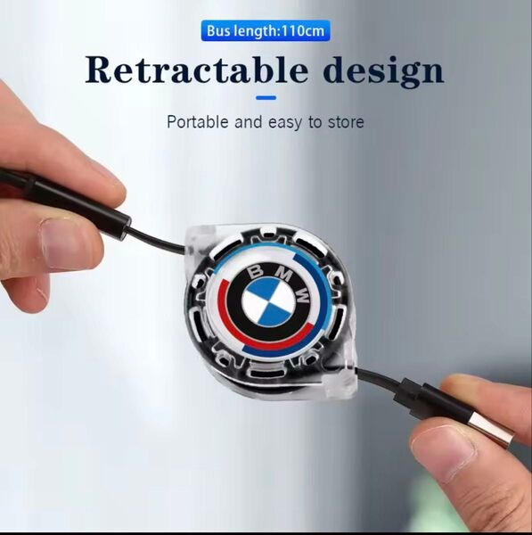 BMWマイクロUSBタイプC充電ケーブル,ブラック