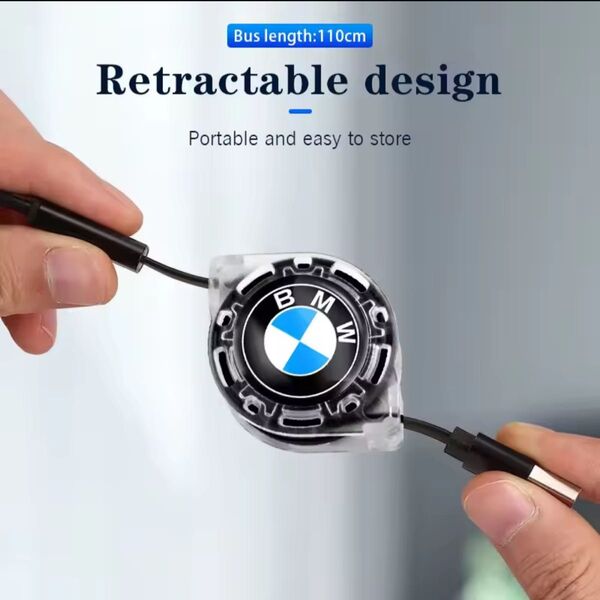 BMWマイクロUSBタイプC充電ケーブル,ブラック