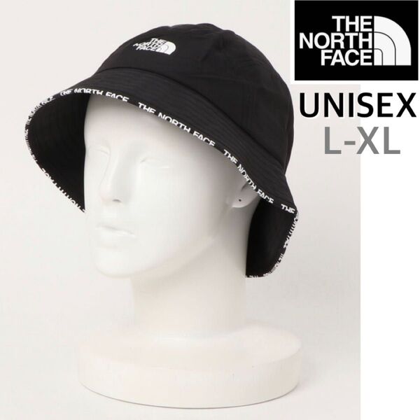 【海外限定】TNF バケットハット 帽子 ユニセックス 大きめサイズ ブラック