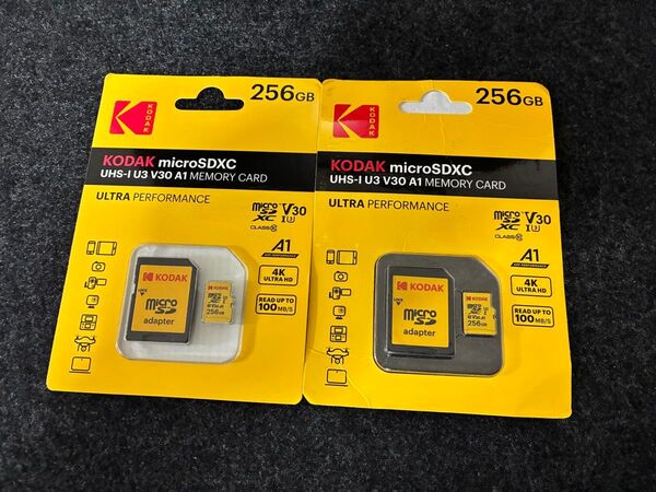 Kodak コダック マイクロSDカード 256GB 2個 セット アダプター付