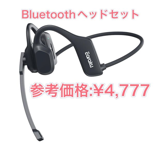 イアラク Bluetoothヘッドセット 通話用イヤホン 両耳 耳掛け マイク付き Earaku ブラック