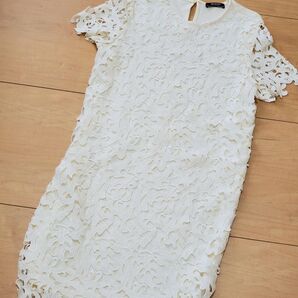 ZARA ワンピース 膝丈ワンピース レースワンピース ドレス 結婚式 キャバドレス パーティードレス 二次会 総レース 半袖