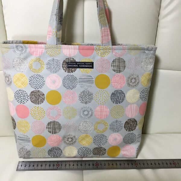 ハンドメイド トートバッグ ドット柄