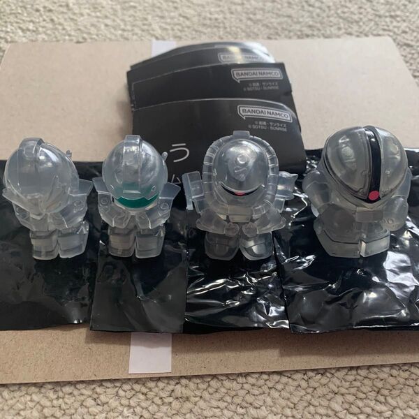 まちぼうけ 機動戦士ガンダムの場合 ブラッククリア ver. 全種セット フルコンプ ガチャ ザク ジム アッガイ ガシャポン戦士