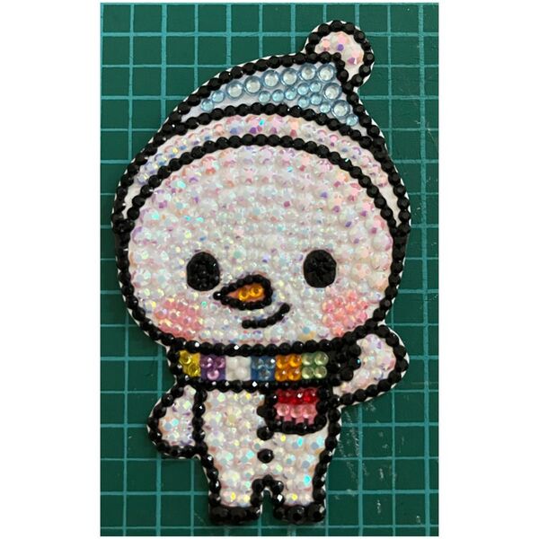 雪だるま デコパーツ デコうちわ デコ団扇