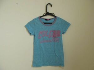 (35388)CHEER JUNIOR　チアージュニア　Tシャツ　カットソー　半袖　ブルー系　S　USED