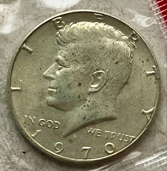 H170 1970年 ハーフダラー銀貨-Dケネディ アメリカ(コインセット)