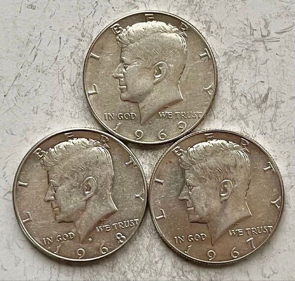 E641 1967年・1968年・1969年 ハーフダラー銀貨 ケネディ