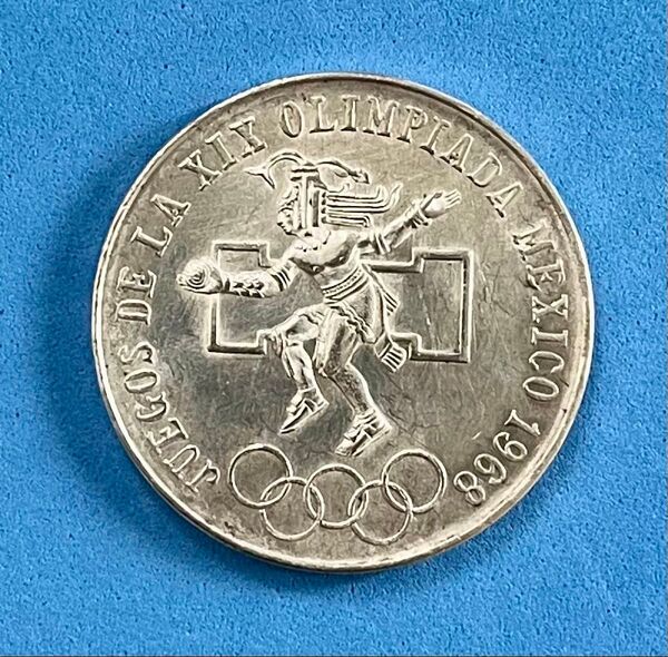 H080 1968年 25ペソ銀貨(降輪) オリンピック メキシコ