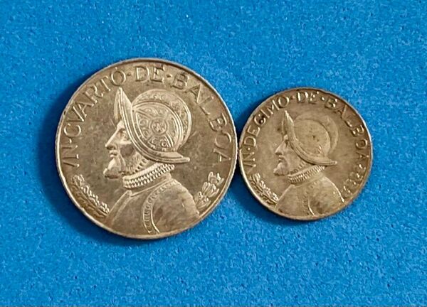 E661 1962年 1/4バルボア銀貨・1/10バルボア銀貨 全2枚