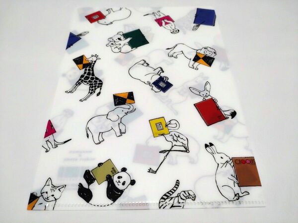 新品未使用!マルマン文具限定クリアファイル クロッキーブック&図案スケッチブック動物柄