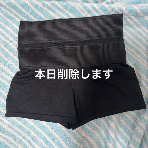 ホームクリーニング済み 補正矯正下着レーススパッツ ショーツ ショート丈 インナー 下着透け防止黒のショートパンツ
