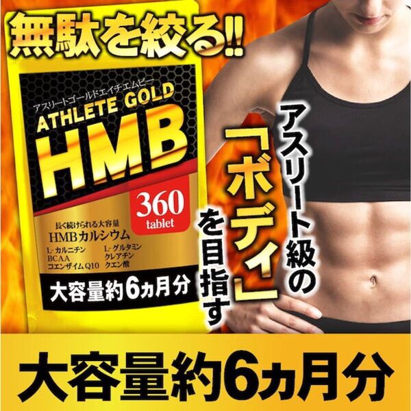 数量限定&期間限定価格! 筋トレ・ジム通い・ダイエッターにお勧めの人気成分『HMBアスリートゴールド 360粒 約6か月分 』×1