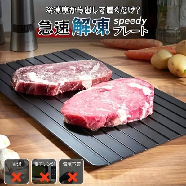 期間限定価格! 急速解凍プレート Mサイズ ×1枚 急速解凍 自然解凍 解凍板 アルミ 肉 魚 冷凍食品 エコ 時間短縮