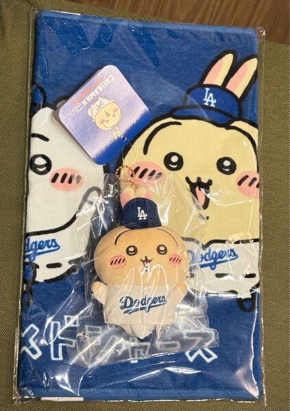 ちいかわ ドジャース MLB SERIES うさぎ マスコット ハチワレ コラボ フェイスタオル