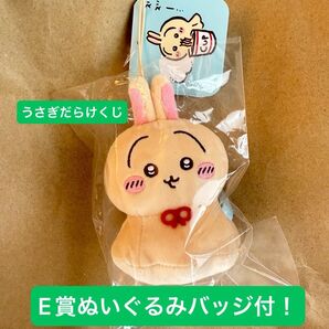 ちいかわ うさぎ マスコット ウラヤハボウズマスコット うさぎだらけくじ E賞 ぬいぐるみバッジ