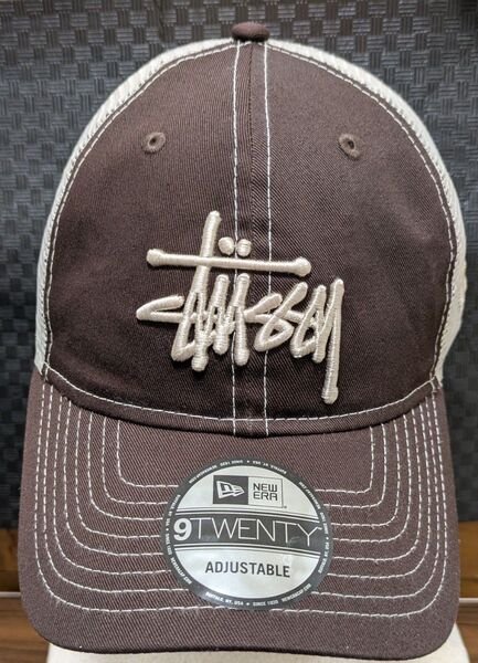 STUSSY メッシュキャップ ブラウン ロゴ入り
