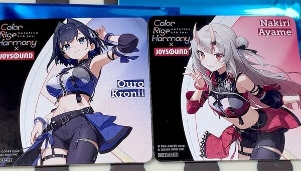 ホロライブ JOYSOUND コースター 2枚セット ジョイサウンド 百鬼あやめ オーロ・クロニー