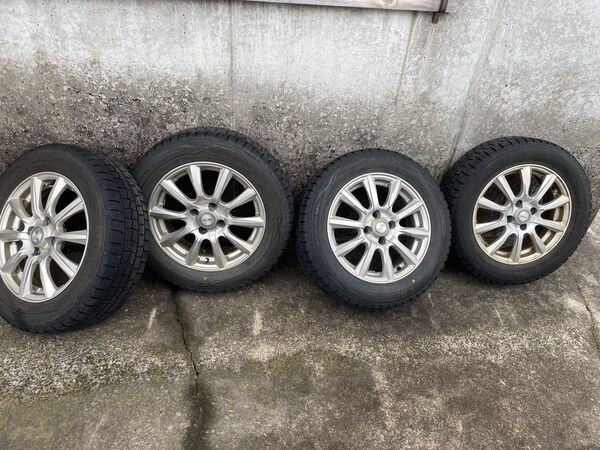 15インチ スタッドレス ホイールセット 185/65R15 4本 中古 デミオ