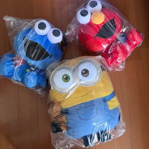 ぬいぐるみ 3個セット セサミストリート ミニオン クッキーモンスター エルモ