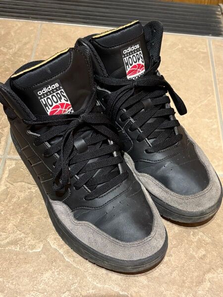 adidas Hoops ハイカットスニーカー 26cm ブラック