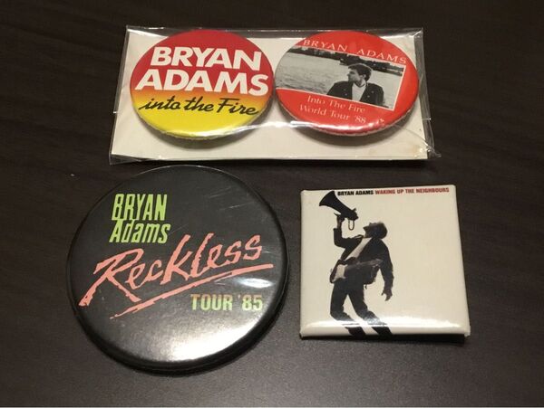 BRYAN ADAMS ツアーグッズ 缶バッジ 4個セット
