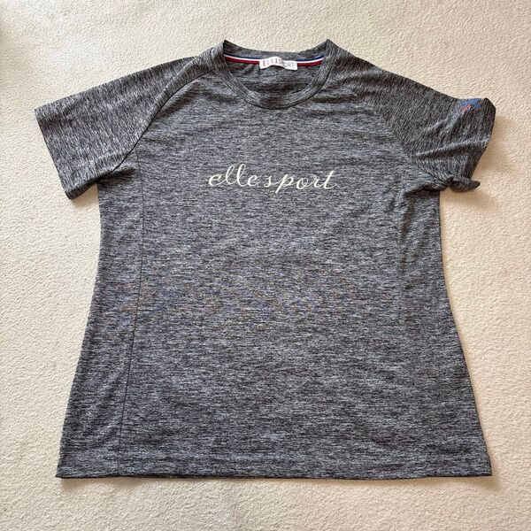 速乾 Tシャツ スポーツTシャツ エル ELLE グレー