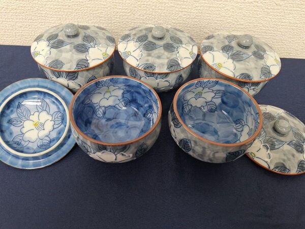 湯飲み 有田焼 西陶謹製 遊器浪漫 清峰 蓋付き 茶器 5客 新品 未使用 有田焼 和食器 陶磁器 湯呑み 蓋付湯呑 湯呑 茶器